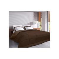 Microvezel dekbed 400g / m² CALGARY Choco & Moka 200x200cm - thumbnail