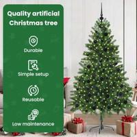 VidaXL Kerstboom met 300 led met standaard groen 180 cm pe - thumbnail