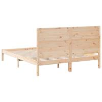 Bedframe extra lang zonder matras massief hout 140x220 cm - thumbnail