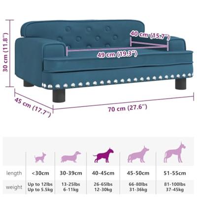 VidaXL Hondenmand 70x45x30 cm fluweel blauw