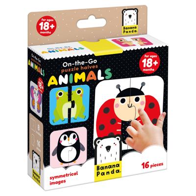 Banana Panda - on-the-go puzzel halve dieren - 16st.