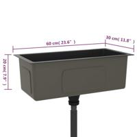 VidaXL Gootsteen handgemaakt roestvrij staal zwart - thumbnail