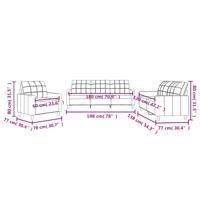 4-delige Loungeset met kussens stof wijnrood - thumbnail