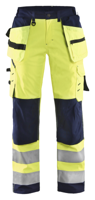 Blåkläder Dames Softshell werkbroek High-Vis 71672517 | High-Vis Geel/Marineblauw | Maat 44 - 7330509540084 - thumbnail