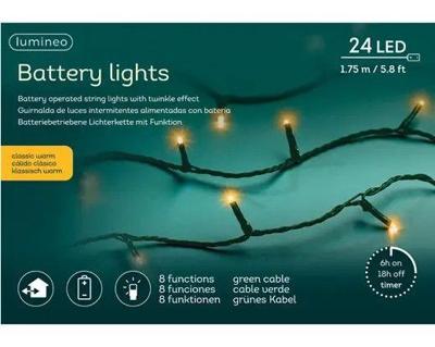 Led basic light 1.75 meter 24 LED groen/klassiek warm Lumineo - Lumineo