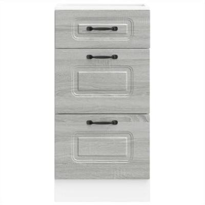 Keuken onderkast Kalmar bewerkt hout grijs sonoma eiken