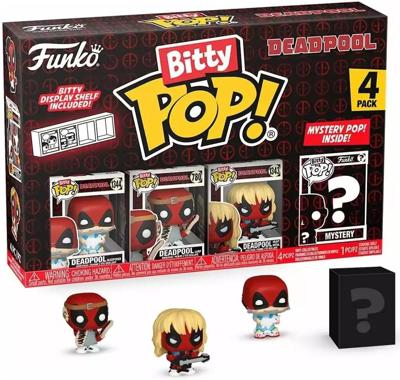 Deadpool Funko Bitty Pop! 4-Pack: Deadpool Sleepover / Deadpool LARP / Deadpool Heavy Metal Deadpool Funko Bitty Pop! 4-Pack: Deadpool Sleepover / Deadpool LARP / Deadpool Heavy Metal