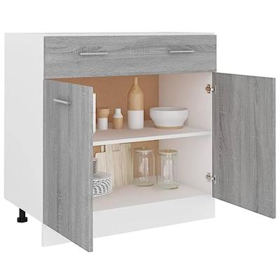 Onderkast met lade Lyon 80x46x81,5 cm bewerkt hout grijs sonoma