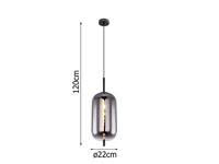 Globo HanglampBlacky zwart 1-lichts - 15345H2 - thumbnail