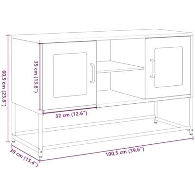 Tv-meubel 100,5x39x60,5 cm staal zwart Tv-meubel 100,5x39x60,5 cm staal zwart