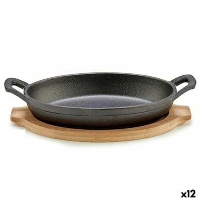 Casseroleschaal om tapa's te serveren Kinvara Bruin Grijs Hout 22,5 x 4,5 x 12,5 cm 12,5 x 5 x 22,2 cm (12 Stuks)