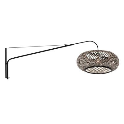 Steinhauer MuurlampElegant Classy met rotan en zwarte kap - 4449ZW