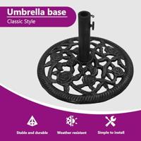 VidaXL Parasolvoet 48x48x33 cm gietijzer zwart - thumbnail
