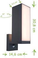Lutec WandlampCuba antraciet met sensor - 5193811118 - thumbnail
