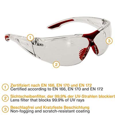 Honeywell SVP-400 1035641 Veiligheidsbril Transparant, Rood - thumbnail