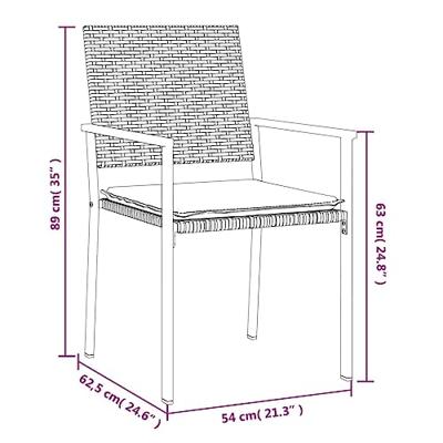 7-delige Tuinset met kussens poly rattan en staal