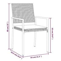 7-delige Tuinset met kussens poly rattan en staal - thumbnail