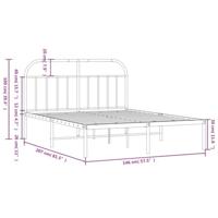 Bedframe met hoofdbord metaal zwart 140x200 cm - thumbnail