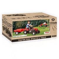 Dolu traptractor met aanhanger rood/zwart - thumbnail