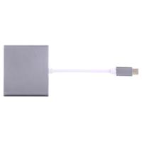 USB-C / Type-C 3.1 mannetje naar USB-C / Type-C 3.1 vrouwtje & HDMI vrouwtje & USB 3.0 vrouwtje Adapter voor MacBook 12 / Chromebook Pixel 2015 (zilve - thumbnail