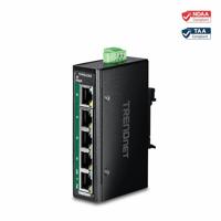 TRENDnet TI-PGLC50 5-poorts Gigabit PoE+ industriële DIN-rail Mini Switch - thumbnail