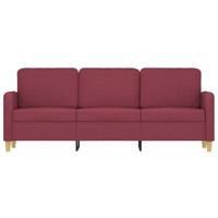 Driezitsbank 180 cm stof wijnrood - thumbnail
