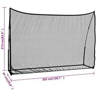 VidaXL Golftrainingsnet 305x91x213 cm polyester zwart en rood - thumbnail
