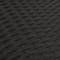 10-delige Loungeset met kussens poly rattan zwart - thumbnail