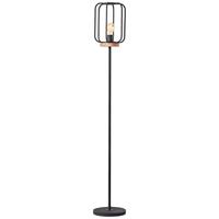 Brilliant Tosh 93145/66 Staande lamp E27 Hout (donker), Zwart (korund) - thumbnail
