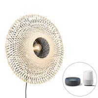 QAZQA Smart wandlamp bamboe 50 cm met stekker incl. Wifi A60 - Rina - thumbnail