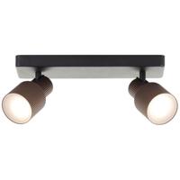 Brilliant 2-lichts opbouwspotCadiz zwart met brons - G01413/76 - thumbnail
