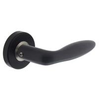 Deurkruk Jupiter op rozet mat zwart - thumbnail
