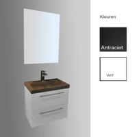 Badkamermeubelset Sanilux Compact Stone 60x38x50 cm Antraciet - thumbnail
