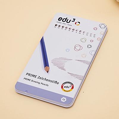 EDU3 Edu tekenpotlood, b,2b,4b,5b,6b,8b,9b,hb,h,2h,3h,4h, 12 stuk/ 1 doos
