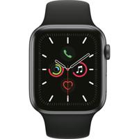Apple Watch Series 5 44mm Space Gray Aluminium Zwarte Sportband - thumbnail