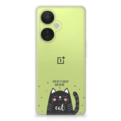 OnePlus Nord CE 3 Lite Telefoonhoesje met Naam Cat Good Day OnePlus Nord CE 3 Lite Telefoonhoesje met Naam Cat Good Day