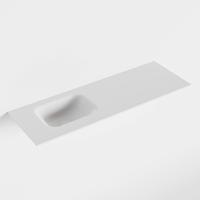 MONDIAZ LEX Talc solid surface inleg wastafel voor toiletmeubel 90cm. Positie wasbak links - thumbnail