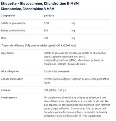 Glucosamine, Chondroitine & Msm | Body & Fit | 180ct