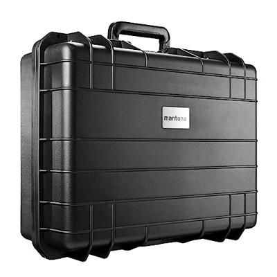 Mantona Outdoor fotoprint Beschermkoffer L (geschikt voor DSLR camera, GoPro Actioncam, Fotoapparatuur en nog veel meer., Maat L, waterdicht, schokbestendig, stofdicht) zwart
