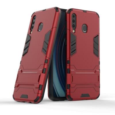 Schokbestendige PC + TPU Case voor Galaxy M30 met houder (rood)