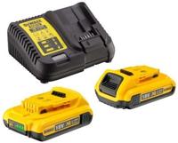 DeWalt DCB115D2 18V starterset (2x 2.0Ah accu) DCB183 + oplader DCB115 - DCB115D2-QW - thumbnail