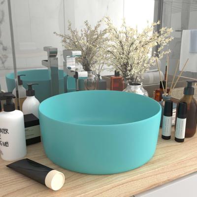Wastafel rond 40x15 cm keramiek mat lichtgroen Wastafel rond 40x15 cm keramiek mat lichtgroen
