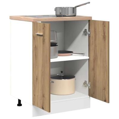 Onderkast 60x46x81,5 cm bewerkt hout artisanaal eikenkleur