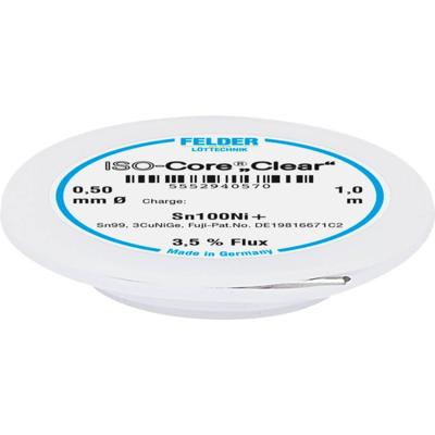 Felder ISO-Core Clear Sn100Ni+ Soldeertin Spoel Sn99,25Cu0,7Ni0,05 0.5 mm Felder ISO-Core Clear Sn100Ni+ Soldeertin Spoel Sn99,25Cu0,7Ni0,05 0.5 mm