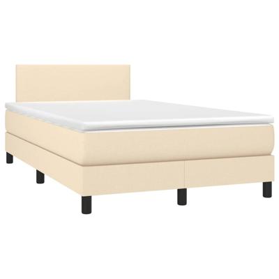 Boxspring met matras stof crèmekleurig 160x200 cm