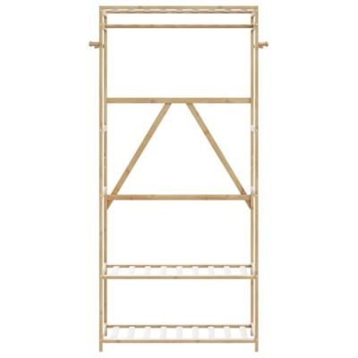 VidaXL Kledingrek met schappen 80x40x175 cm bamboe