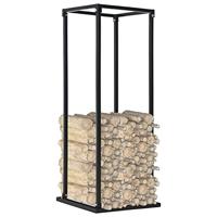 VidaXL Haardhoutrek met basis 37x37x113 cm staal zwart - thumbnail