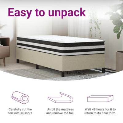 Pocketveringmatras middelhard 90x200 cm superkingsize
