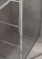 Saqu Devine industriële douchecabine met draaideur incl. antikalk 90x100x210 cm geborsteld grijs - thumbnail
