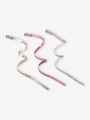 Set van 3 fijne, sierlijke riemen voor meisjes rozen Set van 3 fijne, sierlijke riemen voor meisjes rozen